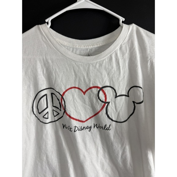 Disney Other - Disney TShirt Peace Love Mickey Mouse White Size 2XL‎ Graphic Tee